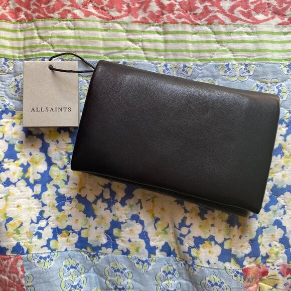 ALLSAINTS Harluna Leather Wallet in Black - Picture 6 of 8